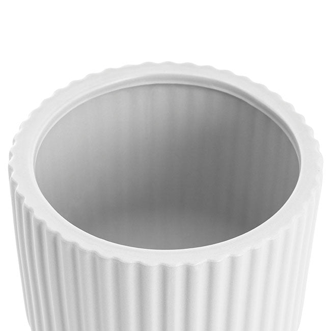 Ceramic Cyprus Egg Cup Vase Matte White (12Dx16cmH)