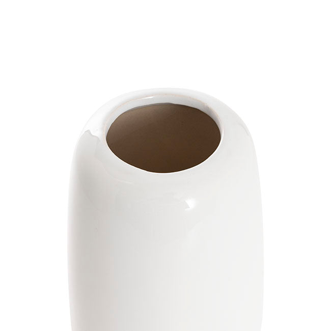 Ceramic Cone Vases Glossy White (14Dx22cmH)