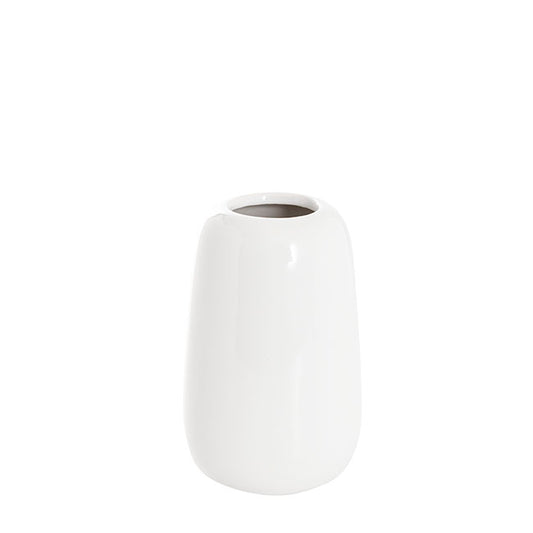 Ceramic Cone Vases Glossy White (11Dx18cmH)