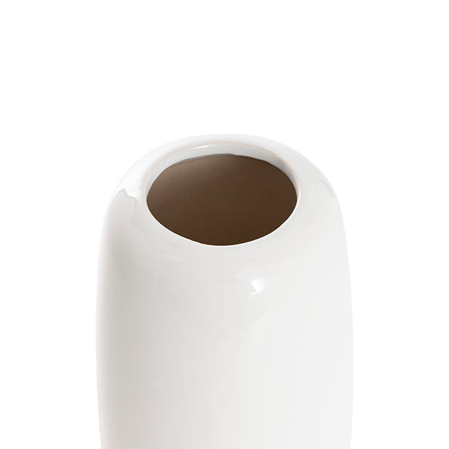 Ceramic Cone Vases Glossy White (11Dx18cmH)
