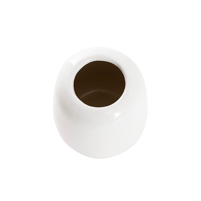 Ceramic Cone Vases Glossy White (11Dx18cmH)