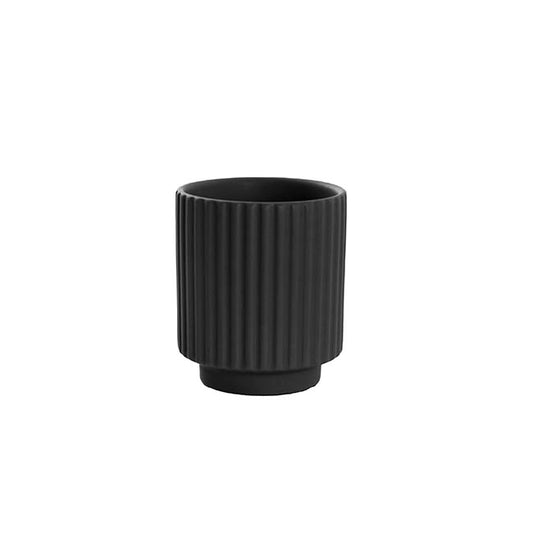 Ceramic Mykonos Muse Vase Matte Black (8x8x9cmH)