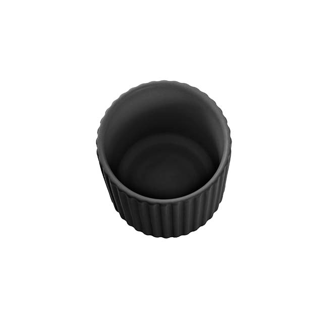 Ceramic Mykonos Muse Vase Matte Black (8x8x9cmH)