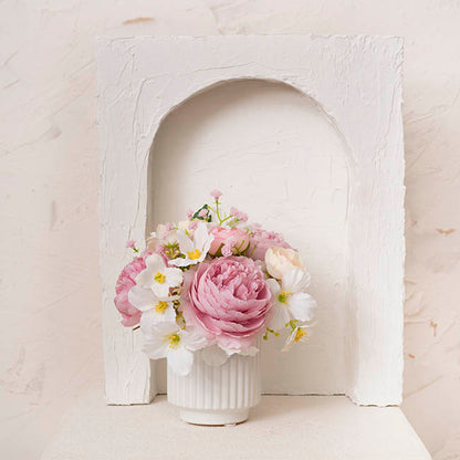 Ceramic Mykonos Muse Vase Matte White (8x8x9cmH)