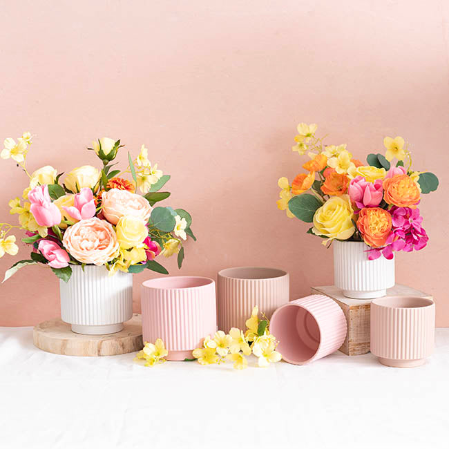 Ceramic Mykonos Muse Vase Matte Blush Pink (11.5x11.5cmH)