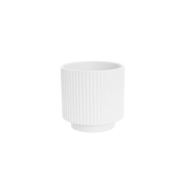 Ceramic Mykonos Muse Vase Matte White (11.5x11.5cmH)