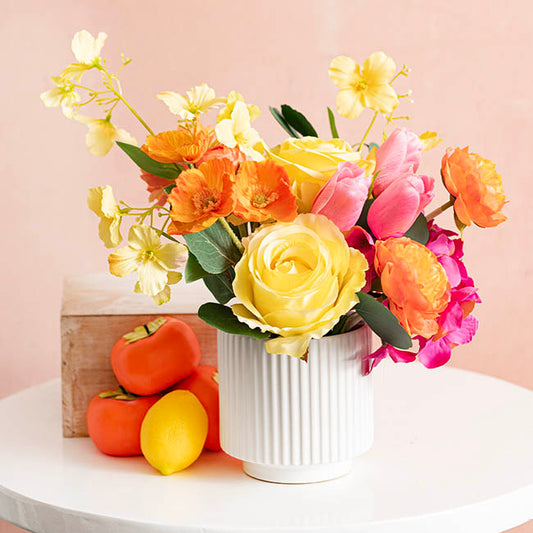 Ceramic Mykonos Muse Vase Matte White (11.5x11.5cmH)