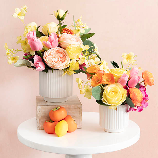 Ceramic Mykonos Muse Vase Matte White (11.5x11.5cmH)