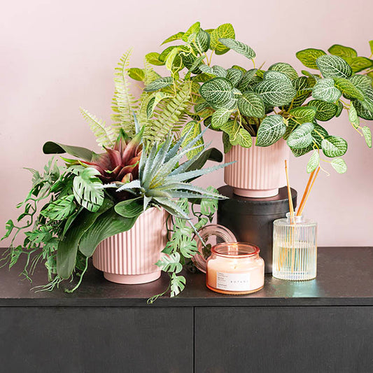 Ceramic Mykonos Muse Vase Matte Blush Pink (14x14x14cmH)