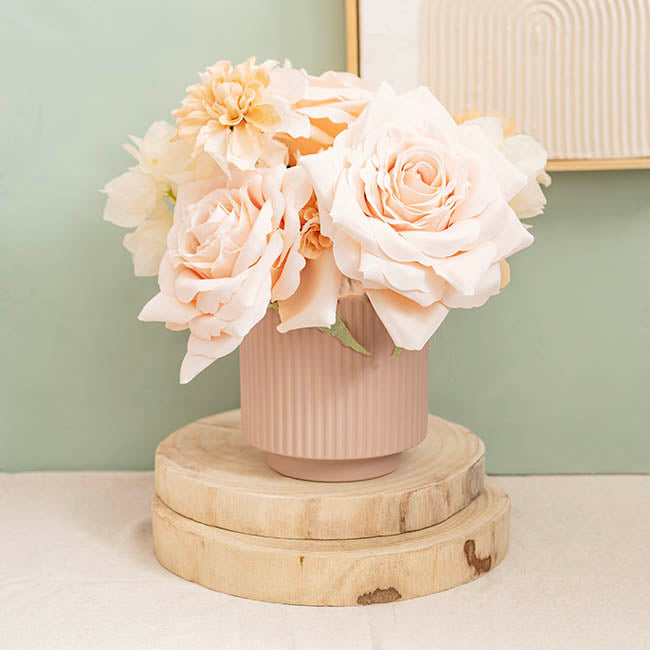 Ceramic Mykonos Muse Vase Matte Nude (14x14x14cmH)