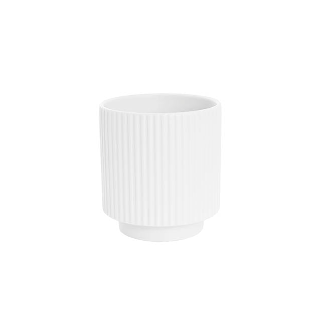 Ceramic Mykonos Muse Vase Matte White (14x14x14cmH)