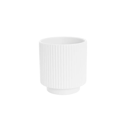 Ceramic Mykonos Muse Vase Matte White (14x14x14cmH)