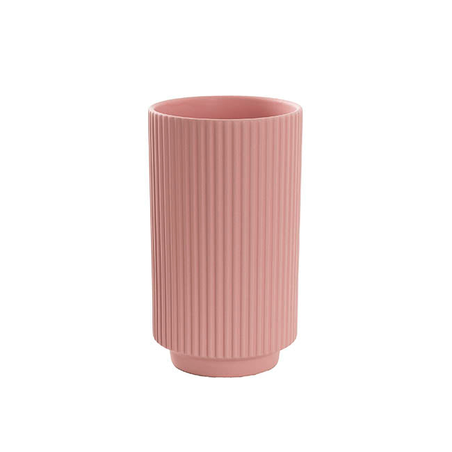 Ceramic Mykonos Muse Vase Matte Blush Pink (14x14x24cmH)