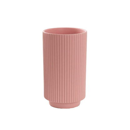 Ceramic Mykonos Muse Vase Matte Blush Pink (14x14x24cmH)
