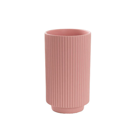 Ceramic Mykonos Muse Vase Matte Blush Pink (14x14x24cmH)