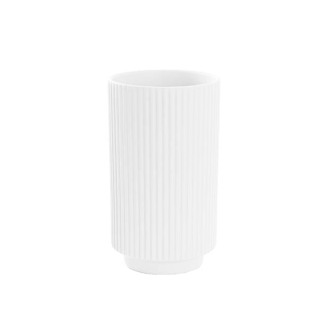 Ceramic Mykonos Muse Vase Matte White (14x14x24cmH)
