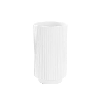 Ceramic Mykonos Muse Vase Matte White (14x14x24cmH)