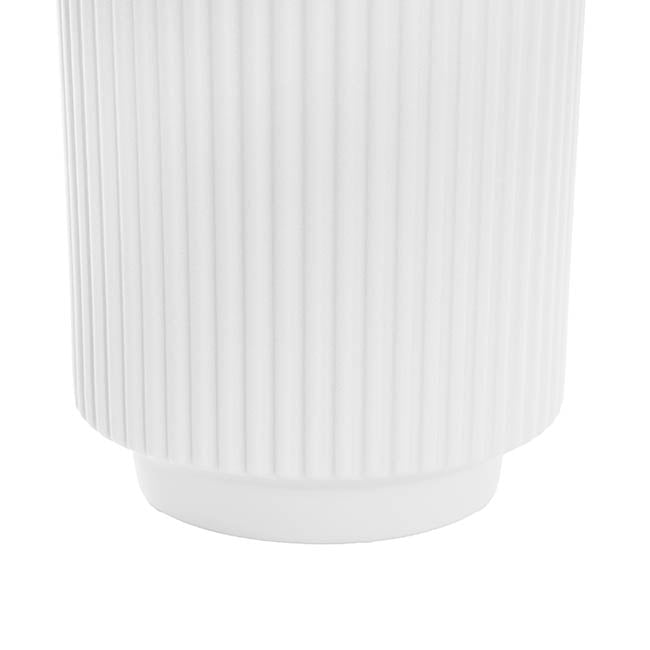 Ceramic Mykonos Muse Vase Matte White (14x14x24cmH)