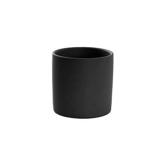 Ceramic Cylinder Pot Satin Matte Black (15.5x15cmH)