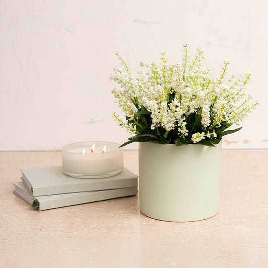 Ceramic Cylinder Pot Satin Matte Sage (15.5x15cmH)