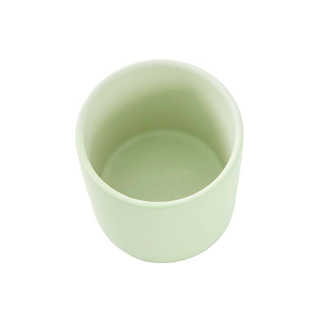 Ceramic Cylinder Pot Satin Matte Sage (15.5x15cmH)