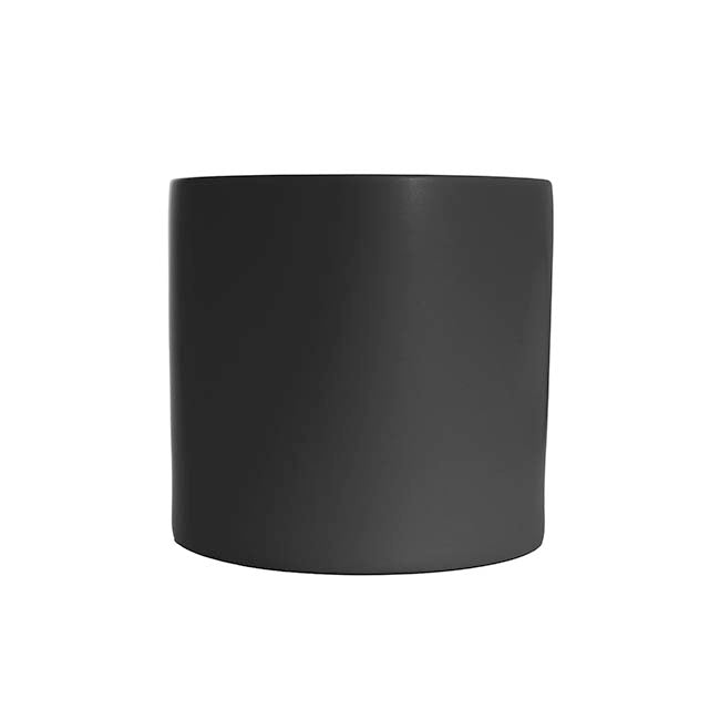 Ceramic Cylinder Dan Plant Pot Matte Black (20x20cmH)