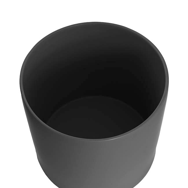 Ceramic Cylinder Dan Plant Pot Matte Black (20x20cmH)