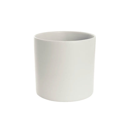 Ceramic Cylinder Dan Plant Pot Matte Light Grey (20x20cmH)