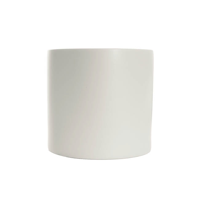 Ceramic Cylinder Dan Plant Pot Matte Light Grey (20x20cmH)