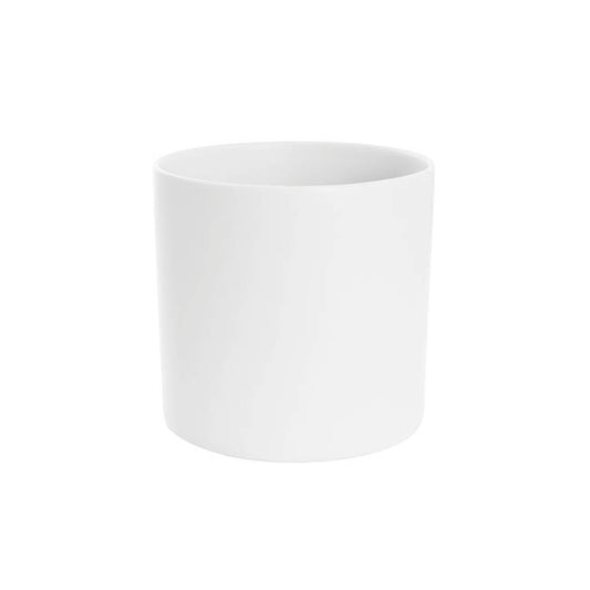 Ceramic Cylinder Dan Plant Pot Matte White (20x20cmH)