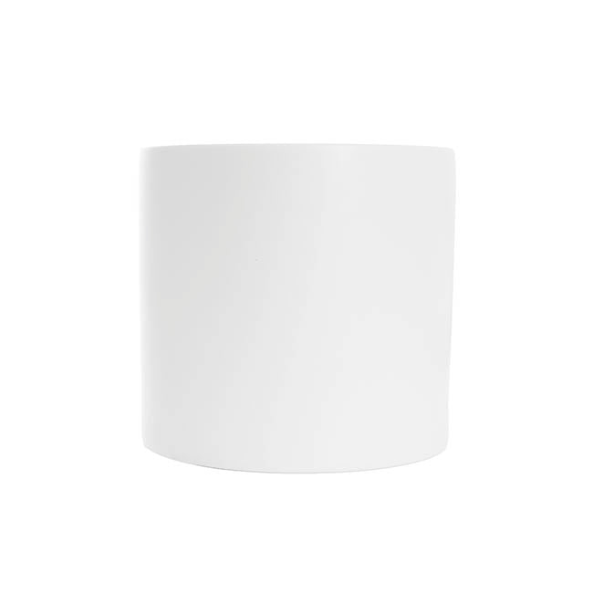 Ceramic Cylinder Dan Plant Pot Matte White (20x20cmH)