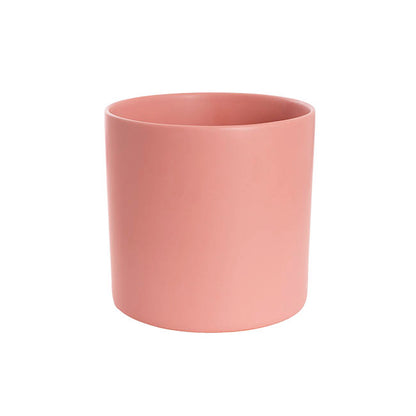 Ceramic Cylinder Dan Plant Pot Matte Soft Pink (22x22cmH)