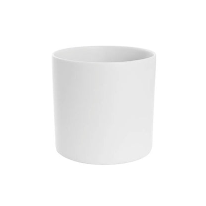 Ceramic Cylinder Dan Plant Pot Matte White (22x22cmH)