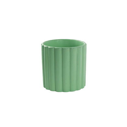 Ceramic Cylinder Lily Pot Matte Eucalyptus (12Dx12cmH)