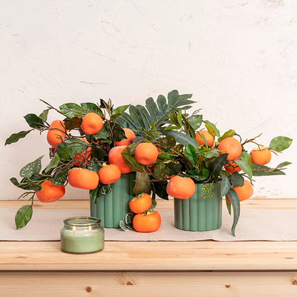 Ceramic Cylinder Lily Pot Matte Eucalyptus (12Dx12cmH)