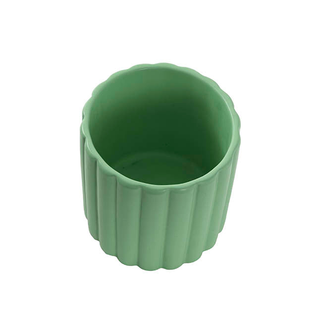 Ceramic Cylinder Lily Pot Matte Eucalyptus (12Dx12cmH)