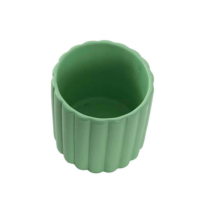 Ceramic Cylinder Lily Pot Matte Eucalyptus (12Dx12cmH)