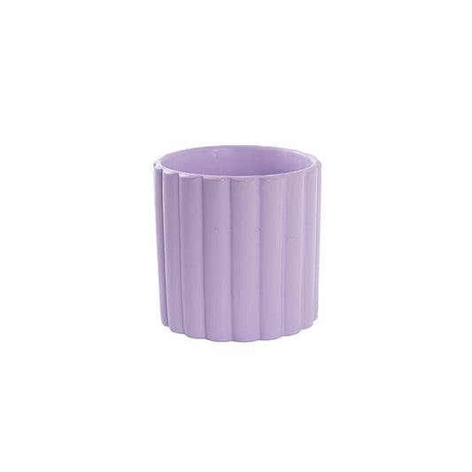 Ceramic Cylinder Lily Pot Matte Lilac (12Dx12cmH)