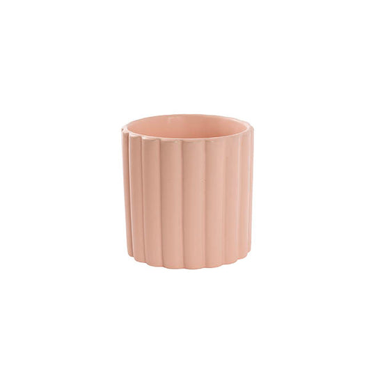 Ceramic Cylinder Lily Pot Matte Blush Pink (12Dx12cmH)