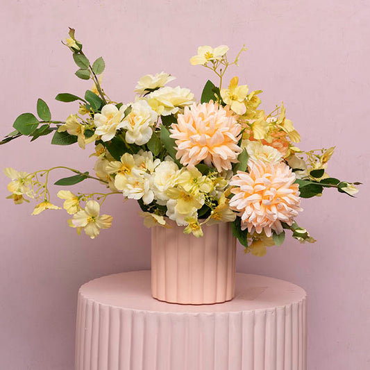 Ceramic Cylinder Lily Pot Matte Blush Pink (12Dx12cmH)