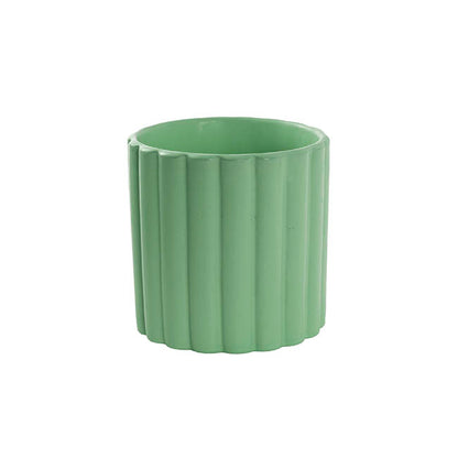Ceramic Cylinder Lily Pot Matte Eucalyptus (14Dx14cmH)