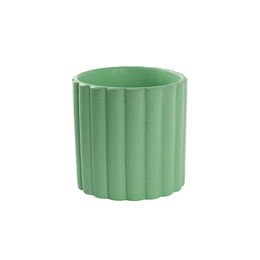 Ceramic Cylinder Lily Pot Matte Eucalyptus (14Dx14cmH)