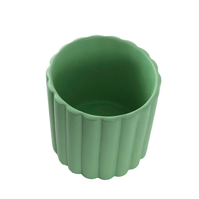 Ceramic Cylinder Lily Pot Matte Eucalyptus (14Dx14cmH)