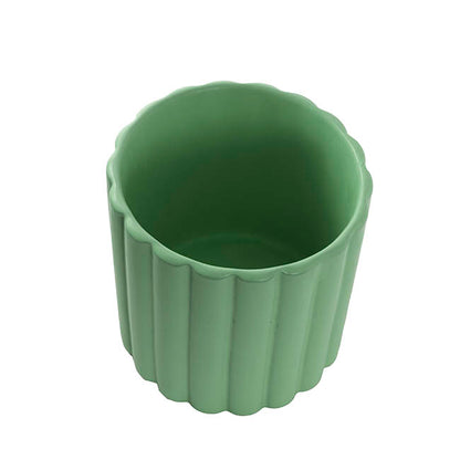 Ceramic Cylinder Lily Pot Matte Eucalyptus (14Dx14cmH)