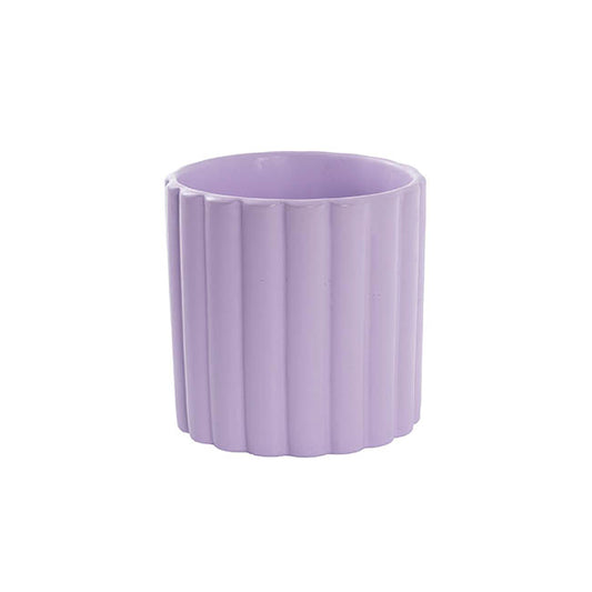 Ceramic Cylinder Lily Pot Matte Lilac (14Dx14cmH)