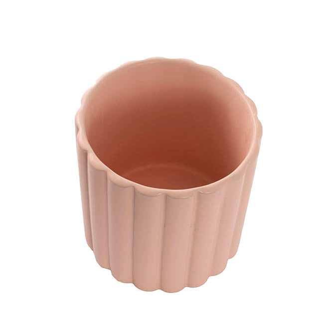 Ceramic Cylinder Lily Pot Matte Blush Pink (14Dx14cmH)