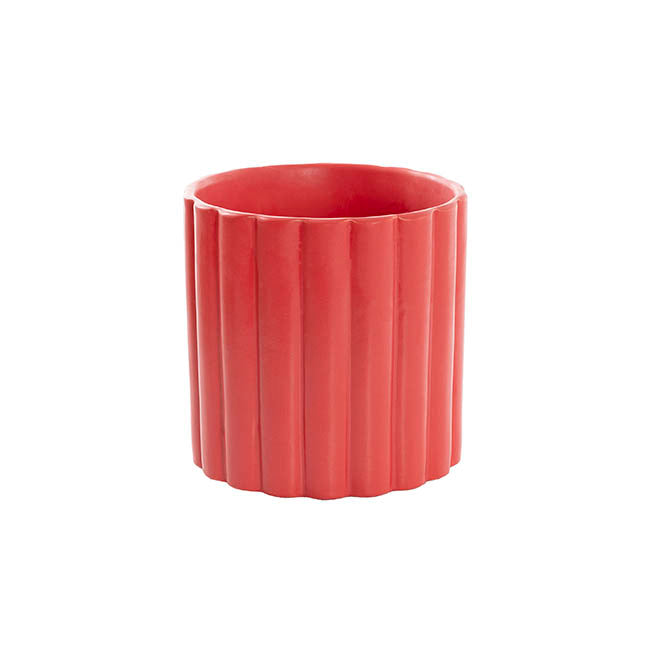 Ceramic Cylinder Lily Pot Matte Dark Red (14Dx14cmH)