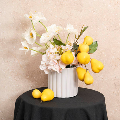Ceramic Cylinder Lily Pot Matte White (14Dx14cmH)