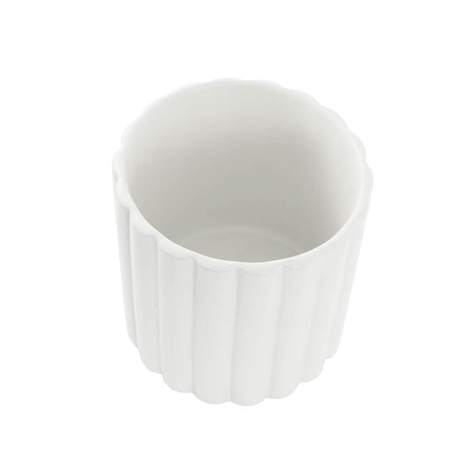 Ceramic Cylinder Lily Pot Matte White (14Dx14cmH)
