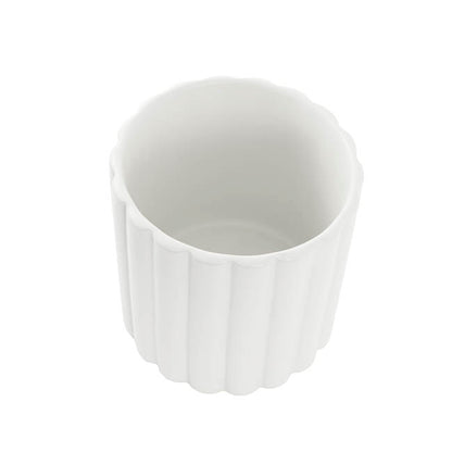 Ceramic Cylinder Lily Pot Matte White (14Dx14cmH)